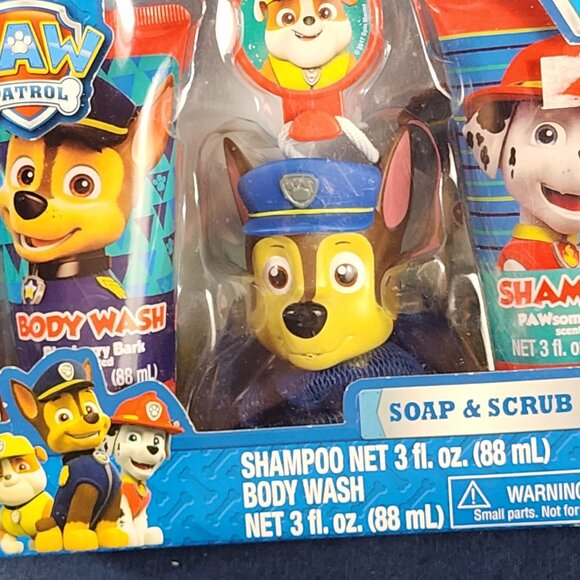 Nickelodeon Paw Patrol 4pc Soap Scrub Shampoo Body Wash Scrubby Hook Bath Set - Picture 4 of 16